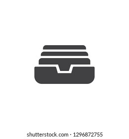 File cabinet vector icon. filled flat sign for mobile concept and web design. Archive document folder simple solid icon. Symbol, logo illustration. Pixel perfect vector graphics