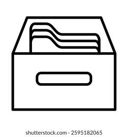 File Cabinet Vector Line Icon Design