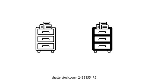 Dateikabinett-Symbol mit weißem Hintergrund Vektorgrafik Stock Illustration