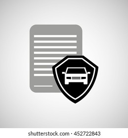 file with car vehicle icon, vector illustration