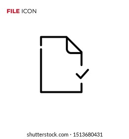 File check icon vector on white background