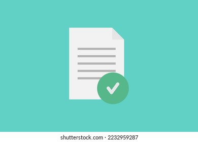 Icono de marca de verificación de archivos ilustración de diseño vectorial, icono de marca de verificación y archivo
