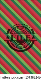 File christmas style badge. Vector Illustration. Detailed.