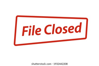 File Closed stamp isolated on white background