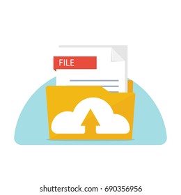 file cloud upload digital documents file folder vector