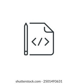 File Code icon, File Code vector illustration