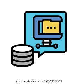 file compression digital processing color icon vector. file compression digital processing sign. isolated symbol illustration