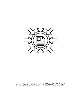 File Compression Line Icon. linear style sign for mobile concept and web design. Outline vector icon.