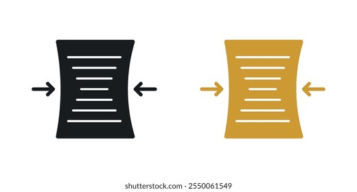 File compressor icon set in black and colored version