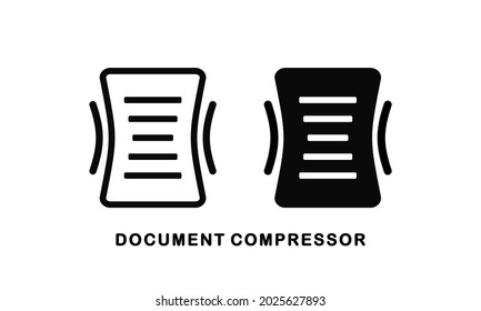 File Compressor Icon.Compress Document Or File Size. Illustration Vector