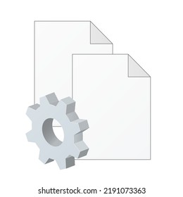 File computer document icon with gear icon Settings icon or instruction