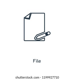 File concept line icon. Linear File concept outline symbol design. This simple element illustration can be used for web and mobile UI/UX.