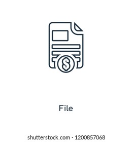 File concept line icon. Linear File concept outline symbol design. This simple element illustration can be used for web and mobile UI/UX.