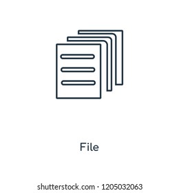 File concept line icon. Linear File concept outline symbol design. This simple element illustration can be used for web and mobile UI/UX.