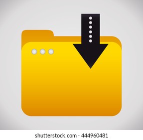 File concept represented by yellow folder icon. Colorfull and flat illustration 
