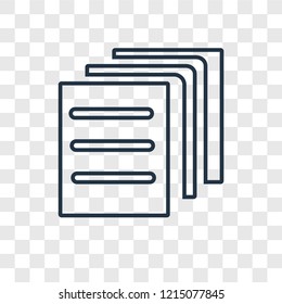 File concept vector linear icon isolated on transparent background, File concept transparency concept in outline style