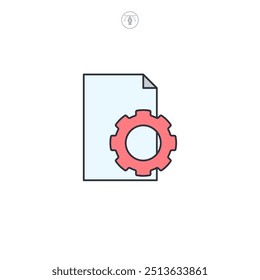 File configuration and document settings icon symbol vector illustration isolated on white background