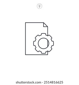 File configuration and document settings icon symbol vector illustration isolated on white background
