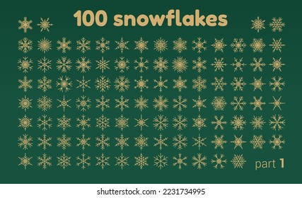 File contains 100 different snowflakes