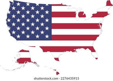 the file contains an us Map filled with the color of the us flag