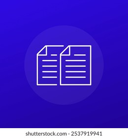 file copies icon, duplicate of document line design