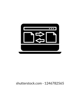 File copy black icon, vector sign on isolated background. File copy concept symbol, illustration 