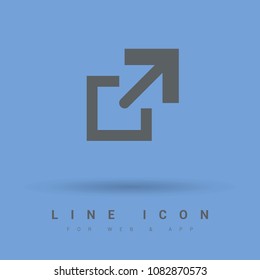 File copy minimal icon. Arrow line vector icon for websites and mobile minimalistic flat design.