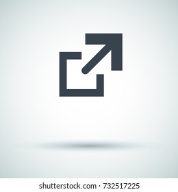 File copy minimal icon. Arrow line vector icon for websites and mobile minimalistic flat design.