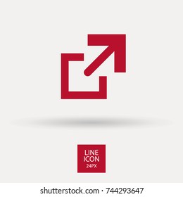 File copy minimal icon. Arrow line vector icon for websites and mobile minimalistic flat design.