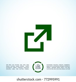 File copy minimal icon. Arrow line vector icon for websites and mobile minimalistic flat design.