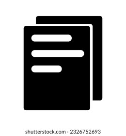 File copy silhouette icon. Duplicate. Vector.