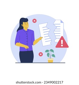File corrupted concept illustration. Flat vector illustration isolated on white background