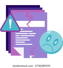 Ilustración de advertencia de error de archivo dañado