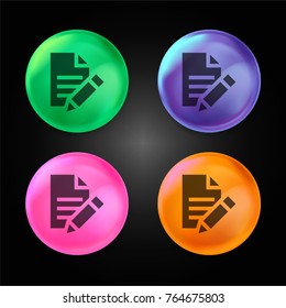 File crystal ball design icon in green - blue - pink and orange.
