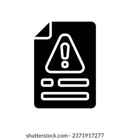 ein gefährliches Symbol für die Glyphe ablegen. Vektorsymbol für Ihre Website, Ihr Handy, Ihre Präsentation und Ihr Logo-Design.