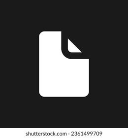 File dark mode glyph ui icon. Desktop shortcut. Note taking application. User interface design. White silhouette symbol on black space. Solid pictogram for web, mobile. Vector isolated illustration