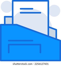 Icono de negocio de datos de archivo con estilo de duotona azul. Empresa, moneda, base de datos, desarrollo, descubrimiento, documento, comercio electrónico. Ilustración del vector