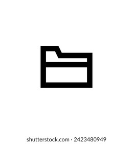 File Data Icon Simple Line Style Folder Vector Perfect Web and Mobile Illustration 