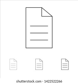 File, Data, User, Interface Bold and thin black line icon set