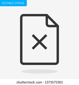 File declined Icon Editable Stroke Pixel Perfect Vector