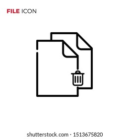 File delete icon vector on white background