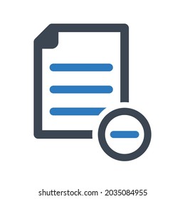 Archivo borrar icono.remove,página (ilustración vectorial)