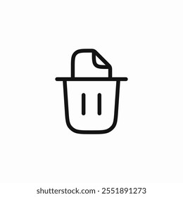 file delete trash bin icon sign vector