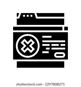 file deny glyph icon vector. file deny sign. isolated symbol illustration