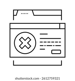 file deny line icon vector. file deny sign. isolated contour symbol black illustration