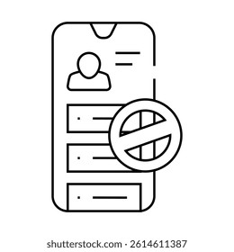 file deny line icon vector. file deny sign. isolated contour symbol black illustration