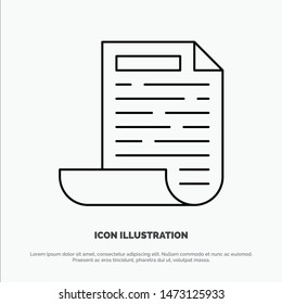 File, Design, Document Line Icon Vector