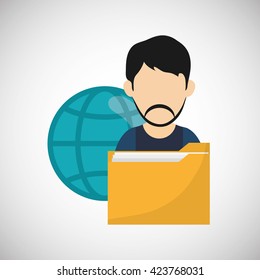 File design. Online concept. Isolated illustration, editable vector
