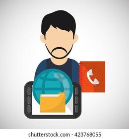 File design. Online concept. Isolated illustration, editable vector
