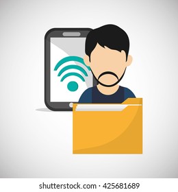 File design. Online concept. Isolated illustration, editable vector